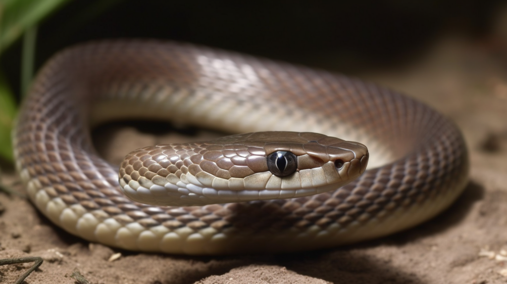 Aesculapian snake lays waiting
