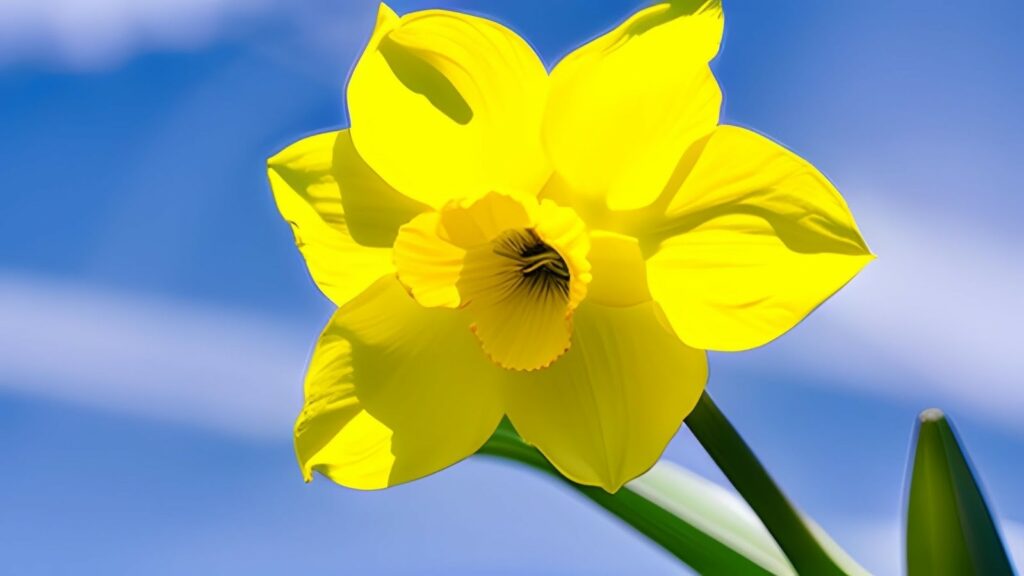A beautiful daffodil on a sunny day